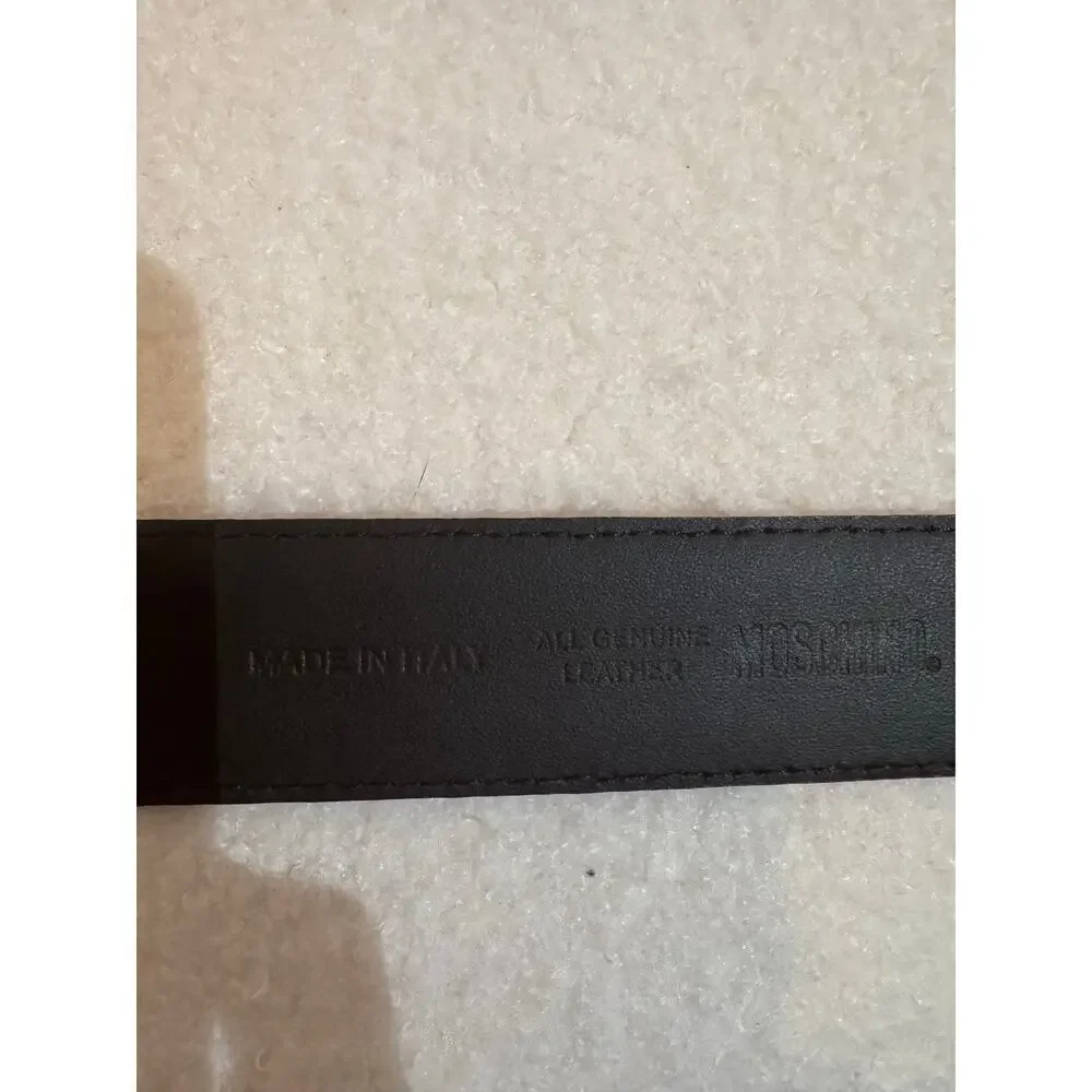 MOSCHINO Logo Calfskin Magenta Violet Belt